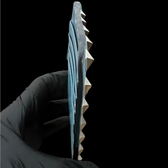 Valentino Garavani Blue Rockstud Calfskin Card Holder With Zipper (A173) - Picture 8 of 10